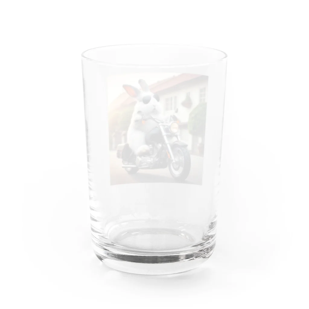 やんちゃな動物達のやんバニー　バイクver Water Glass :back