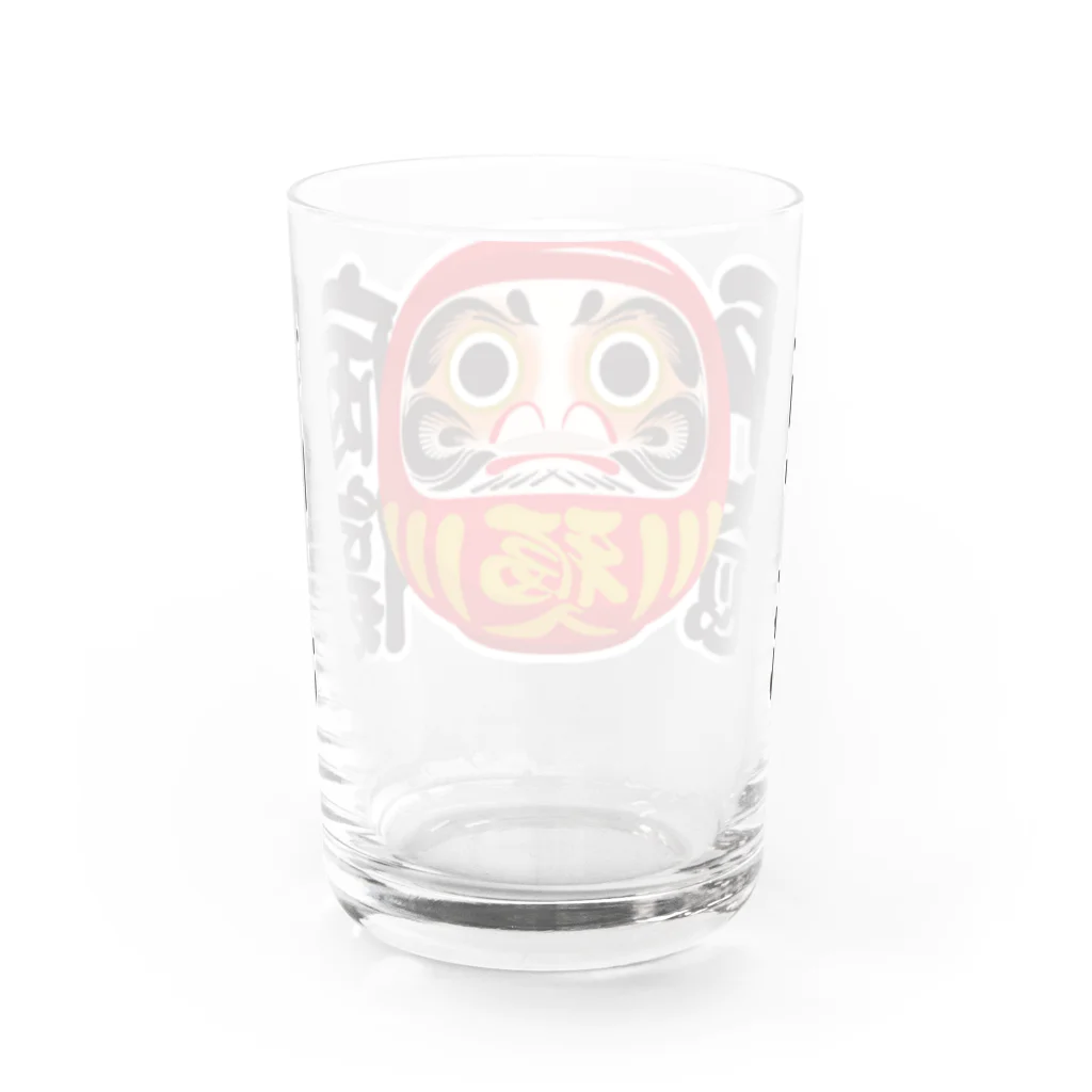 お絵かき屋さんの「病傷平癒」だるま ダルマ 達磨  Water Glass :back