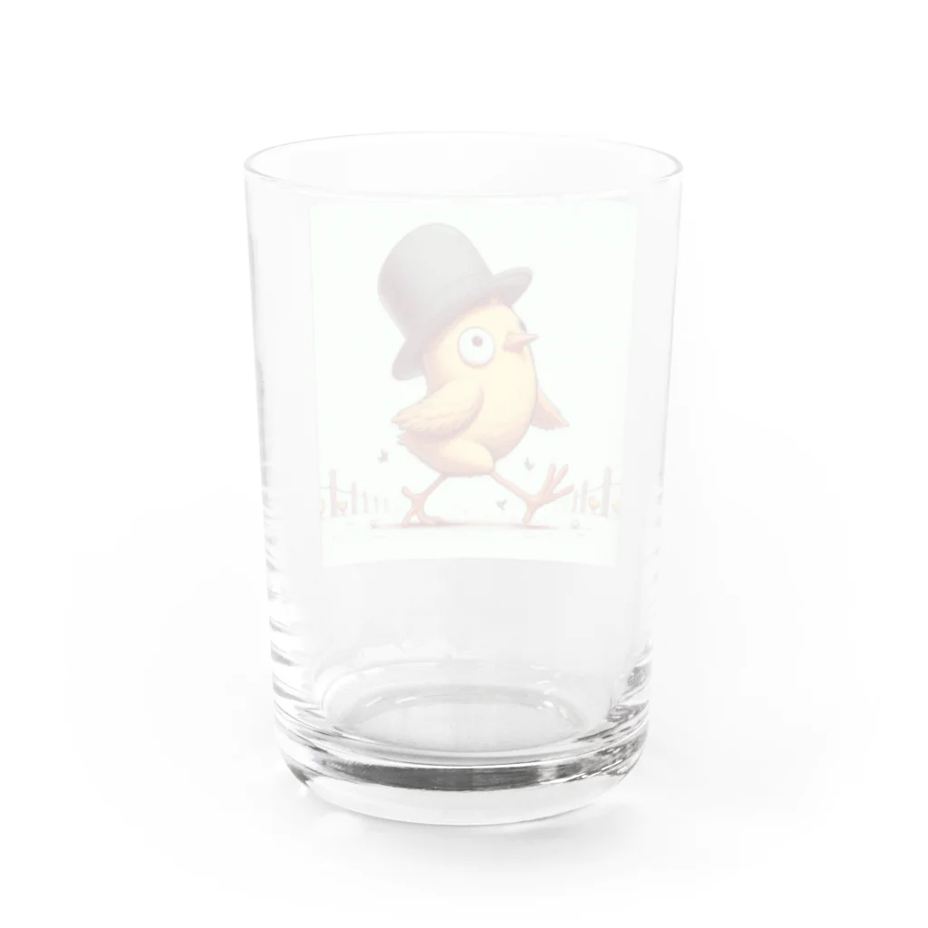 「動物ミリ屋」のピヨピヨ歩きましょ Water Glass :back