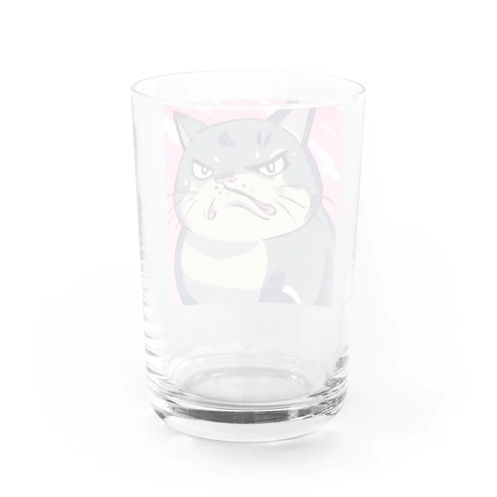 burebiの怒る猫 Water Glass :back