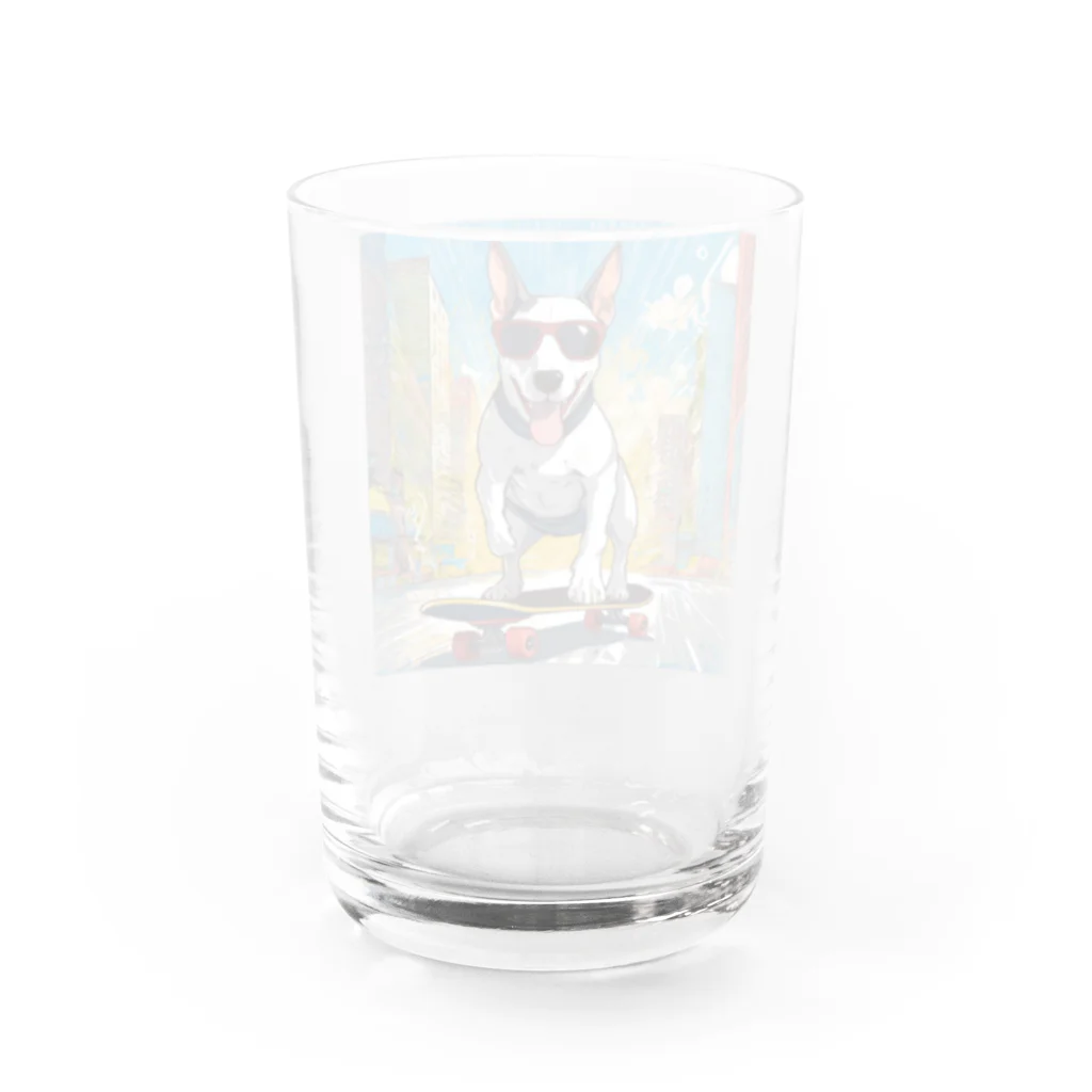 Bull Terrier Paradeの🛹スケーターヴィンセント Water Glass :back