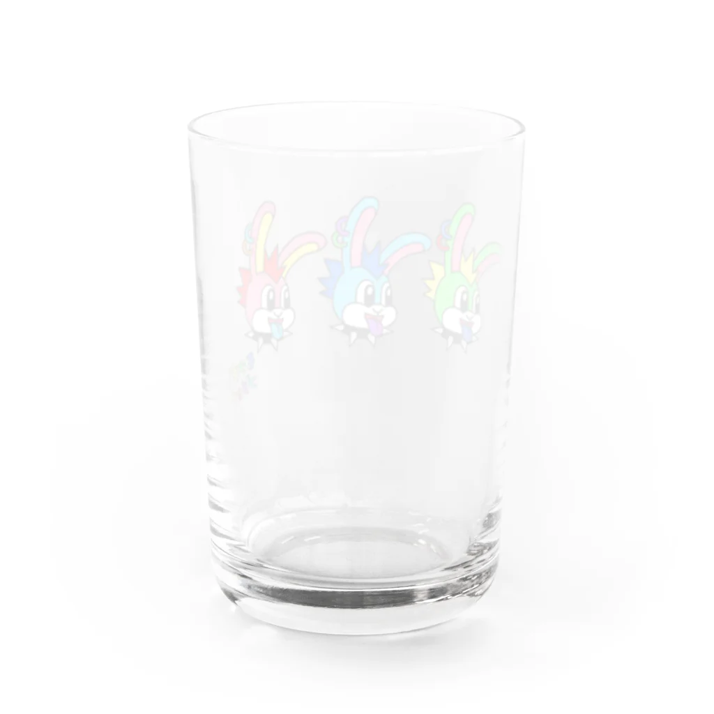 mokugyobuchoの三連モヒカンウサギさん Water Glass :back