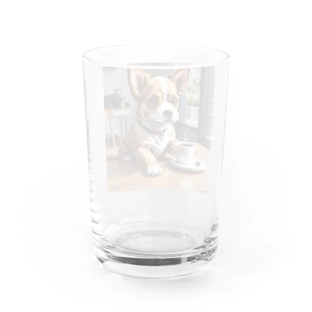 8-Bit Oasisのcoffee dog Water Glass :back