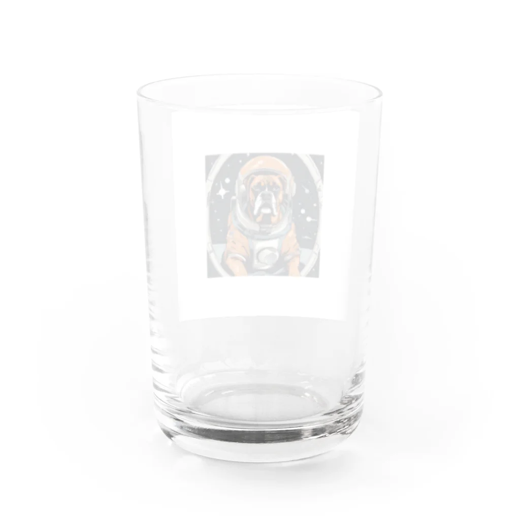 ボクサー犬が好きなんです❗の宇宙旅行ボクサー犬 Water Glass :back