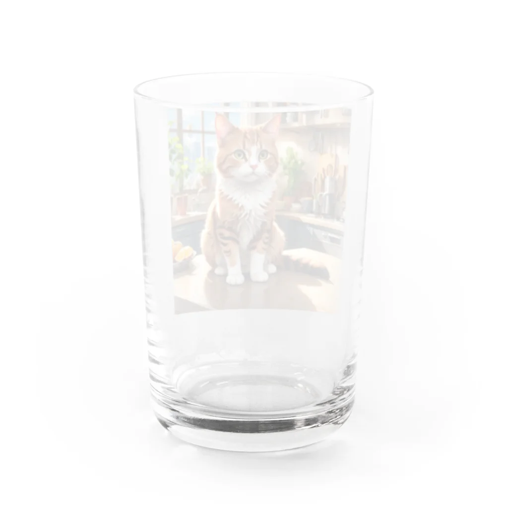 にゃんぼショップ🐈のごはんまちにゃんこ Water Glass :back