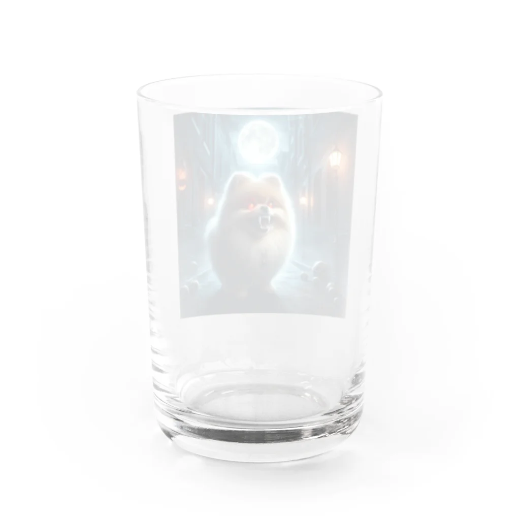 かんぱい工房のホラーポメラニアン Water Glass :back