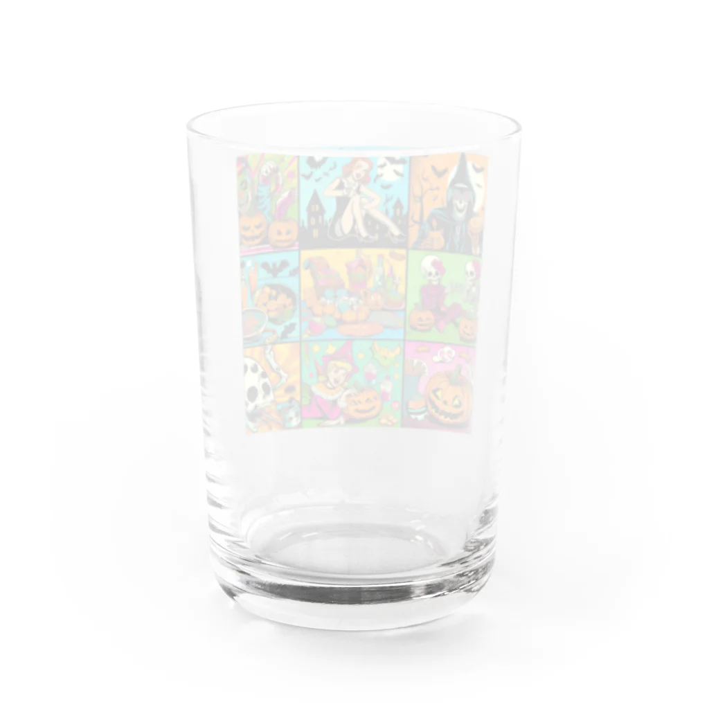 momonekokoのアメコミ風ハロウィン Water Glass :back