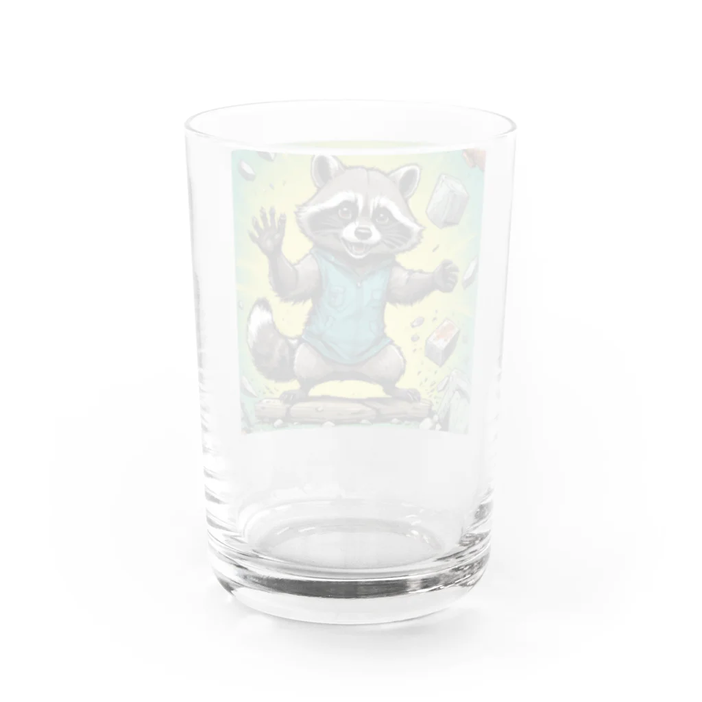 たわしの強いぜアライグマ Water Glass :back