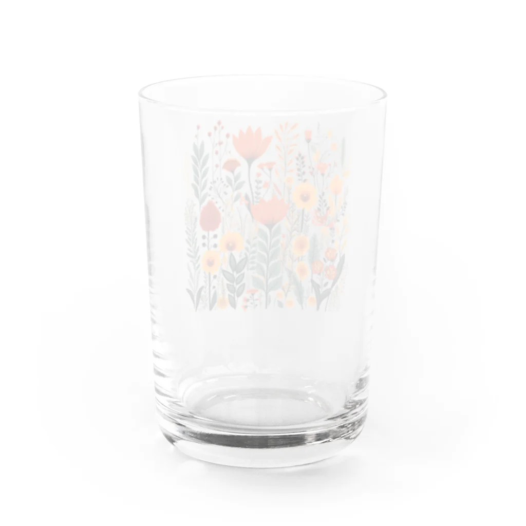 Grazing Wombatのヴィンテージなボヘミアンスタイルの花柄　Vintage Bohemian-style floral pattern Water Glass :back