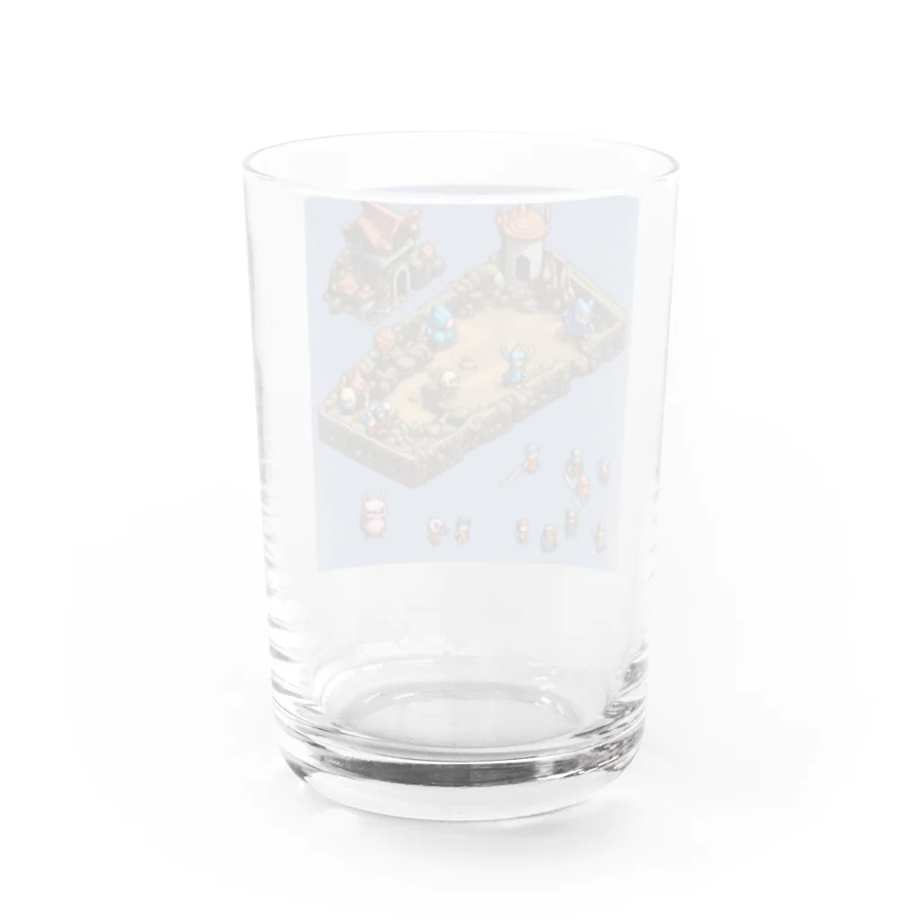 レトロゲームイラストのレトロゲードット絵ファミコン3 Water Glass :back