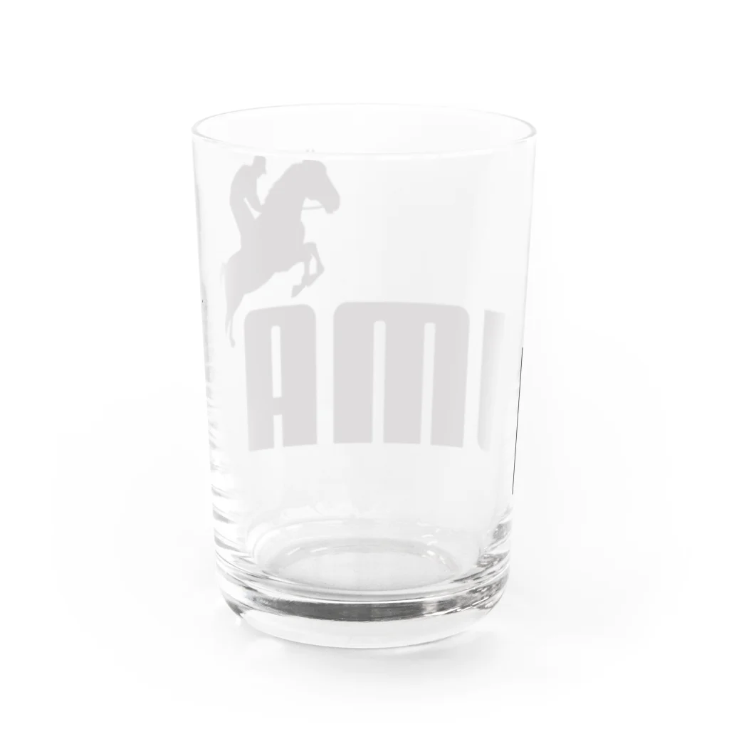 牛川 暗のグッズショップのUMA（黒） Water Glass :back