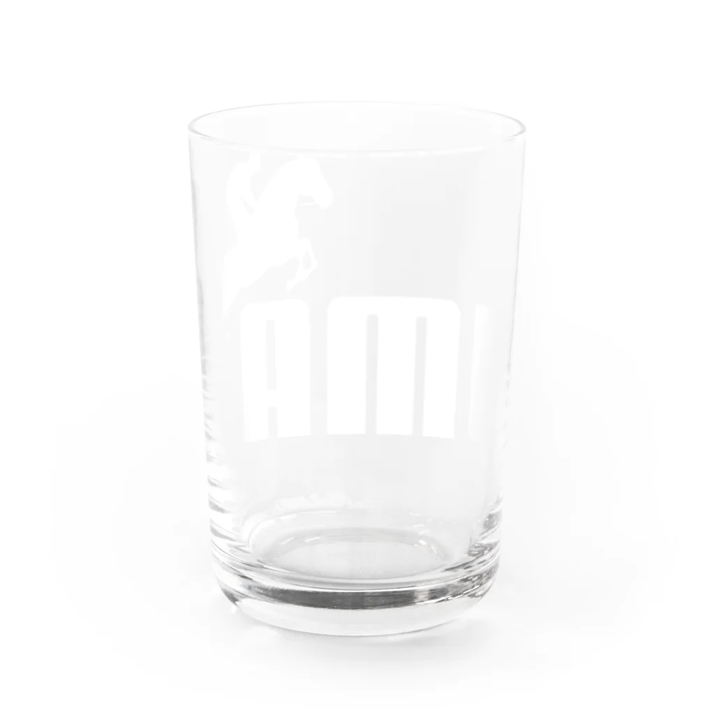 牛川 暗のグッズショップのUMA（白） Water Glass :back