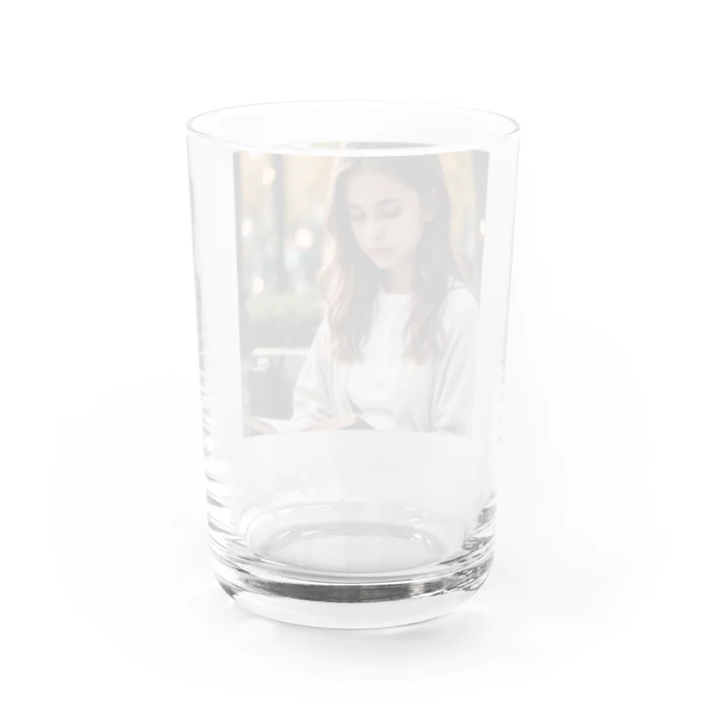 uho_uhoの読書している少女 Water Glass :back