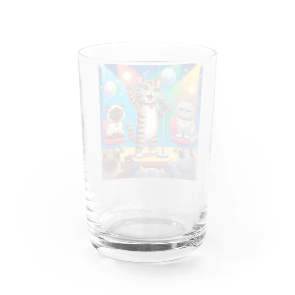 パパネコのシンガーキャット Water Glass :back