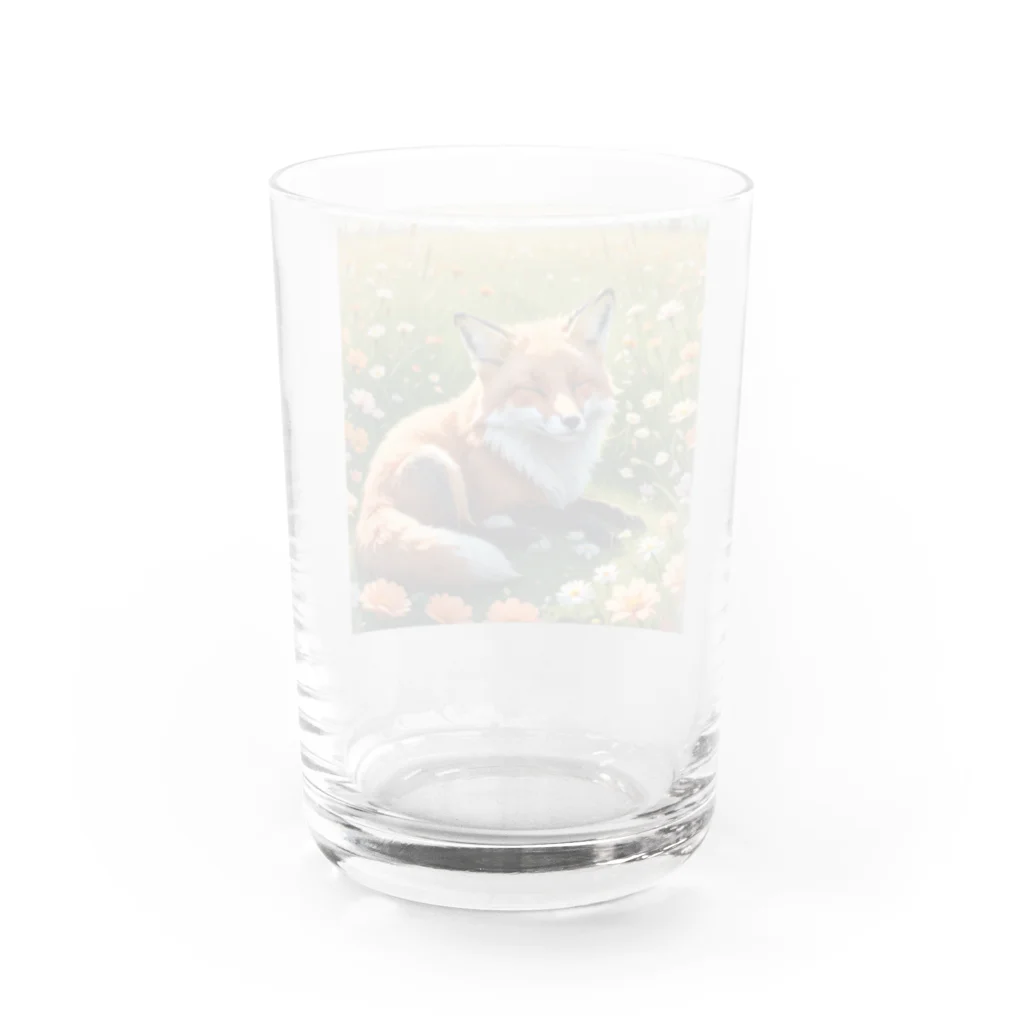 deko4954のsleep　fox Water Glass :back