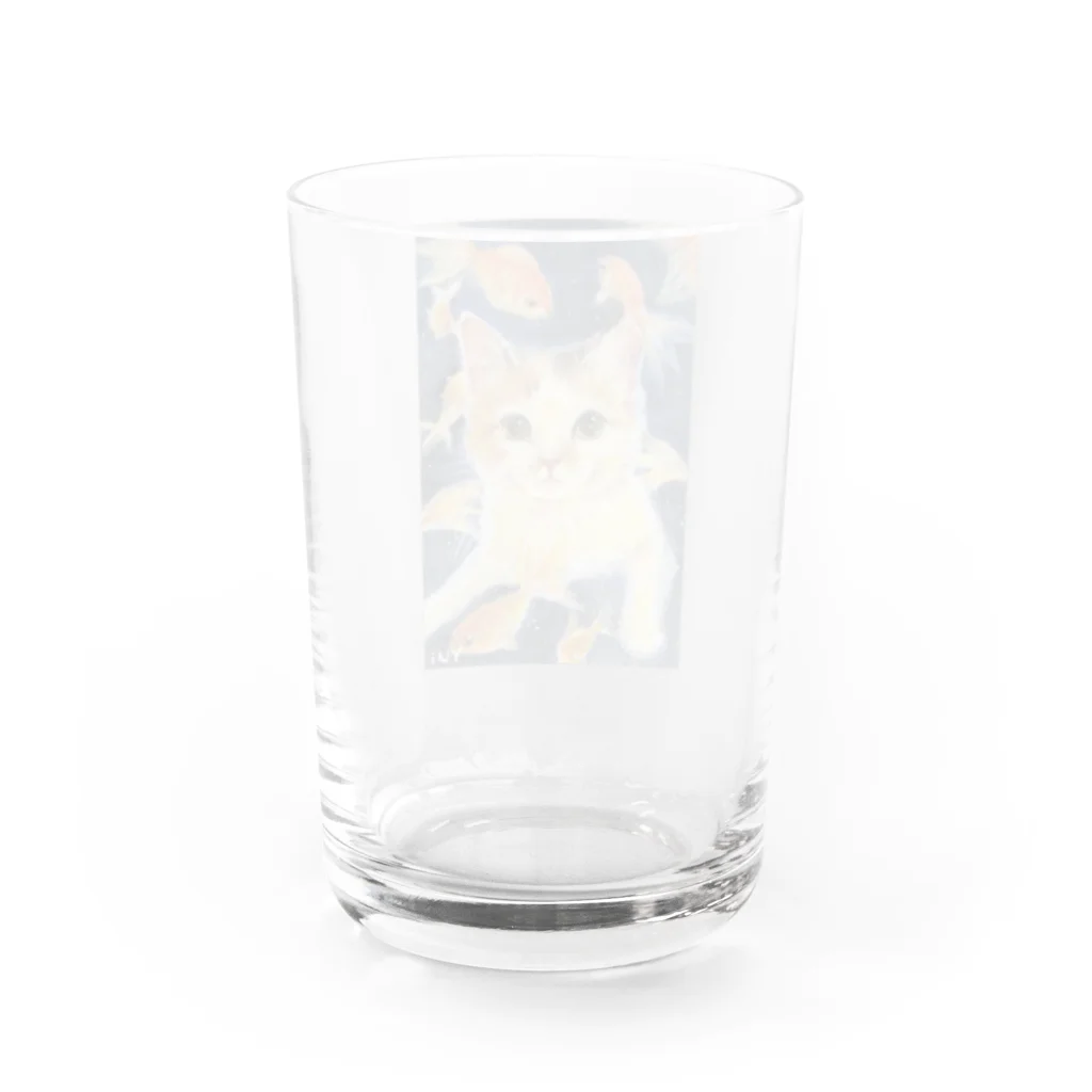 やさしい世界の夜空を泳ぐ金魚 Water Glass :back