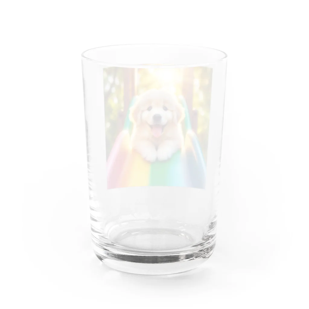 jumping坊主の犬の喜び Water Glass :back