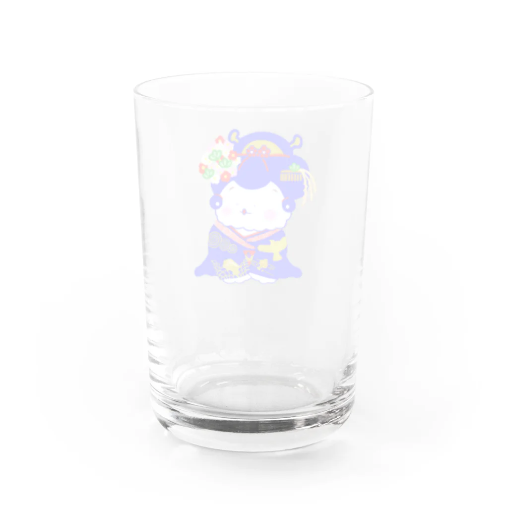 しぜんとあそんでるのの舞妓さん　青 Water Glass :back