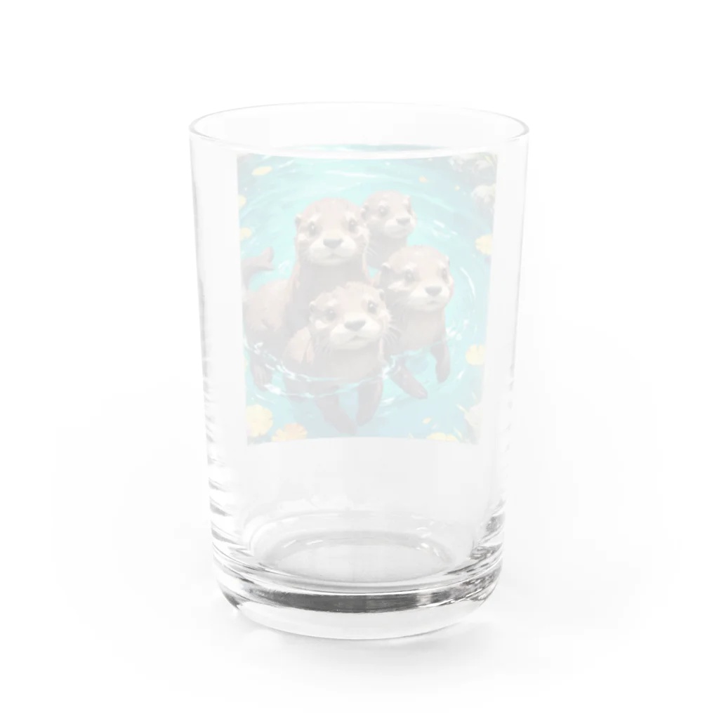 processorの水遊びする親子カワウソ Water Glass :back