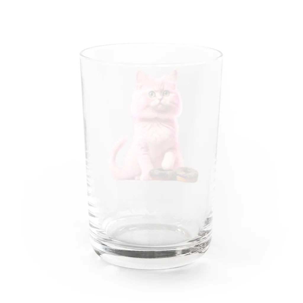 景福電影有限公司のcat and donut Water Glass :back