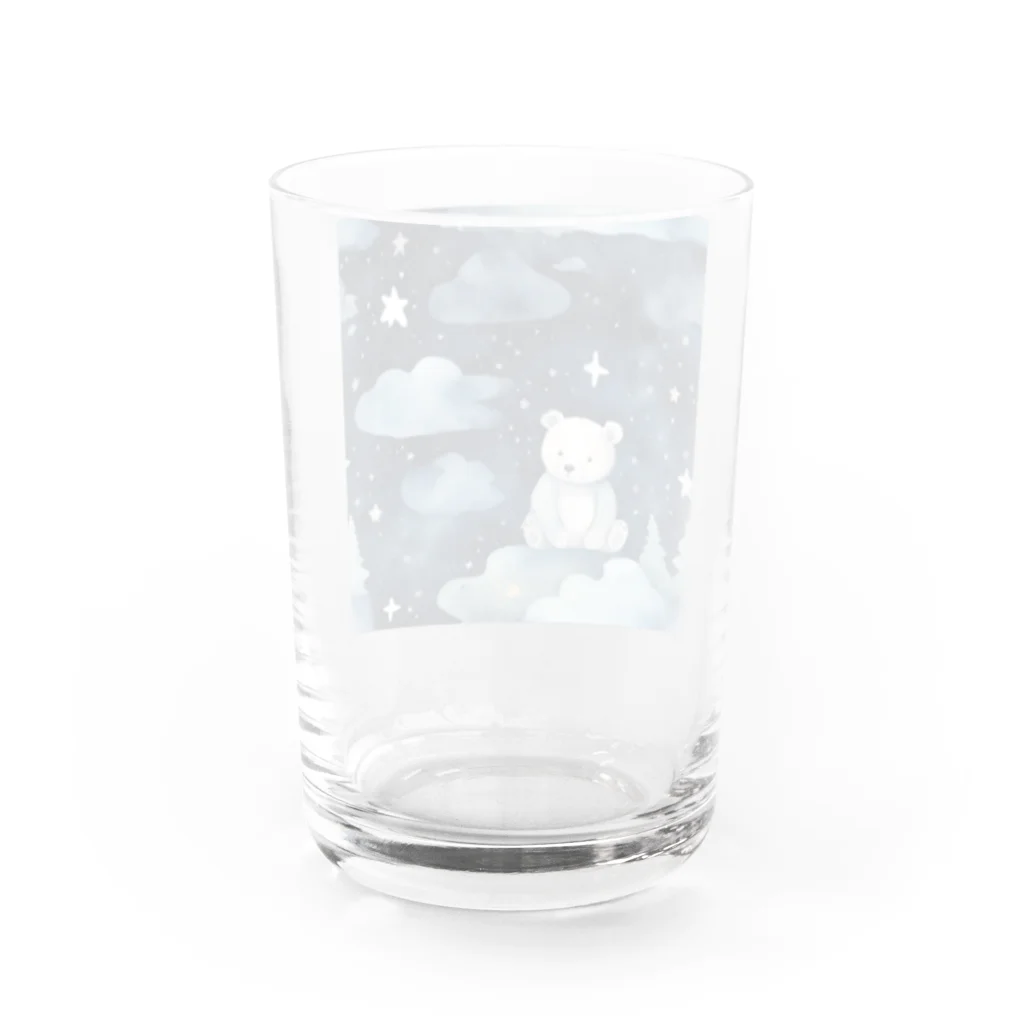 星降る夜にの夜空熊 Water Glass :back