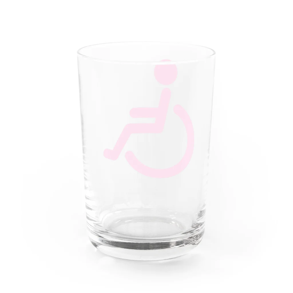 お絵かき屋さんの車椅子マーク（ピンク） グラス反対面