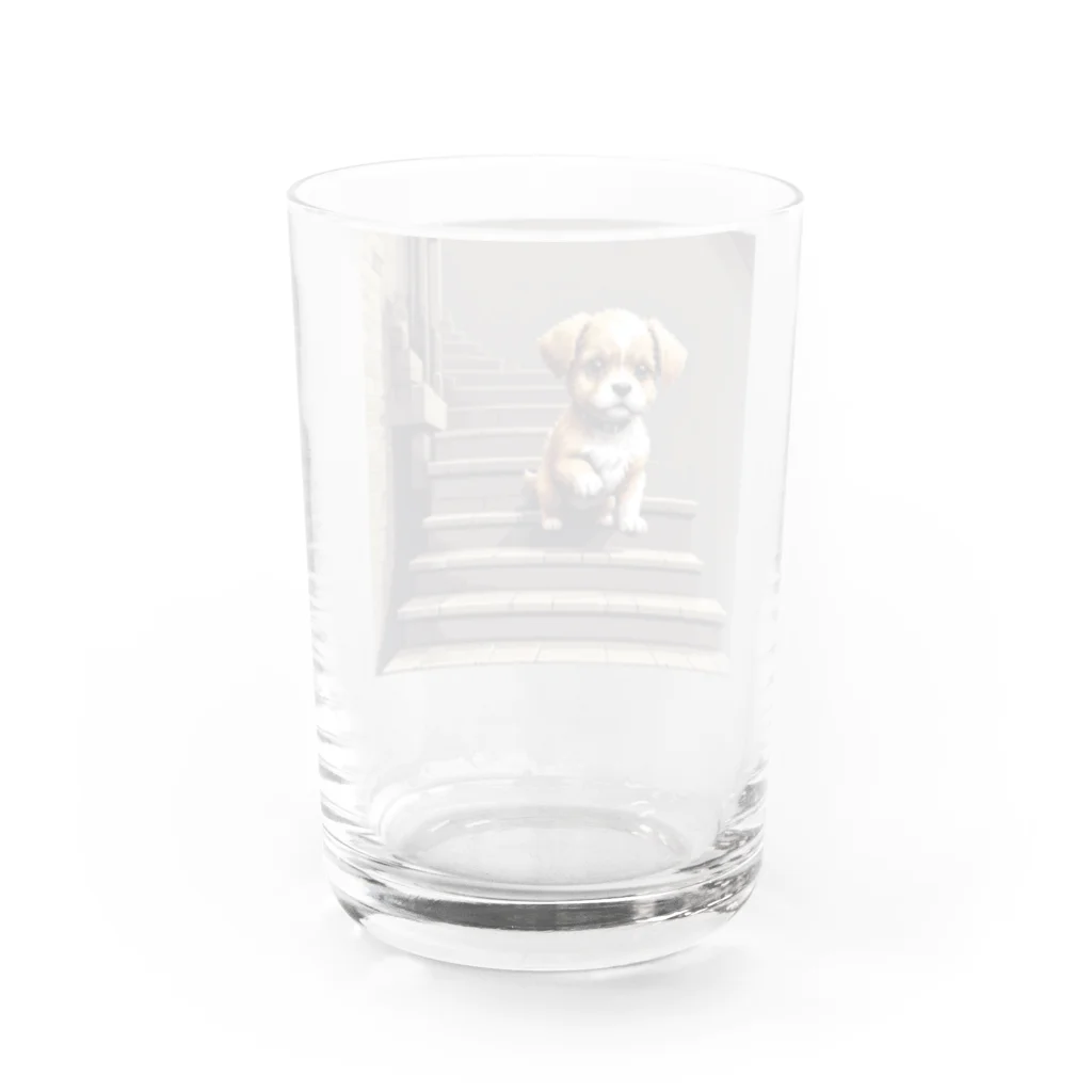 temtemの階段をおりる犬 Water Glass :back