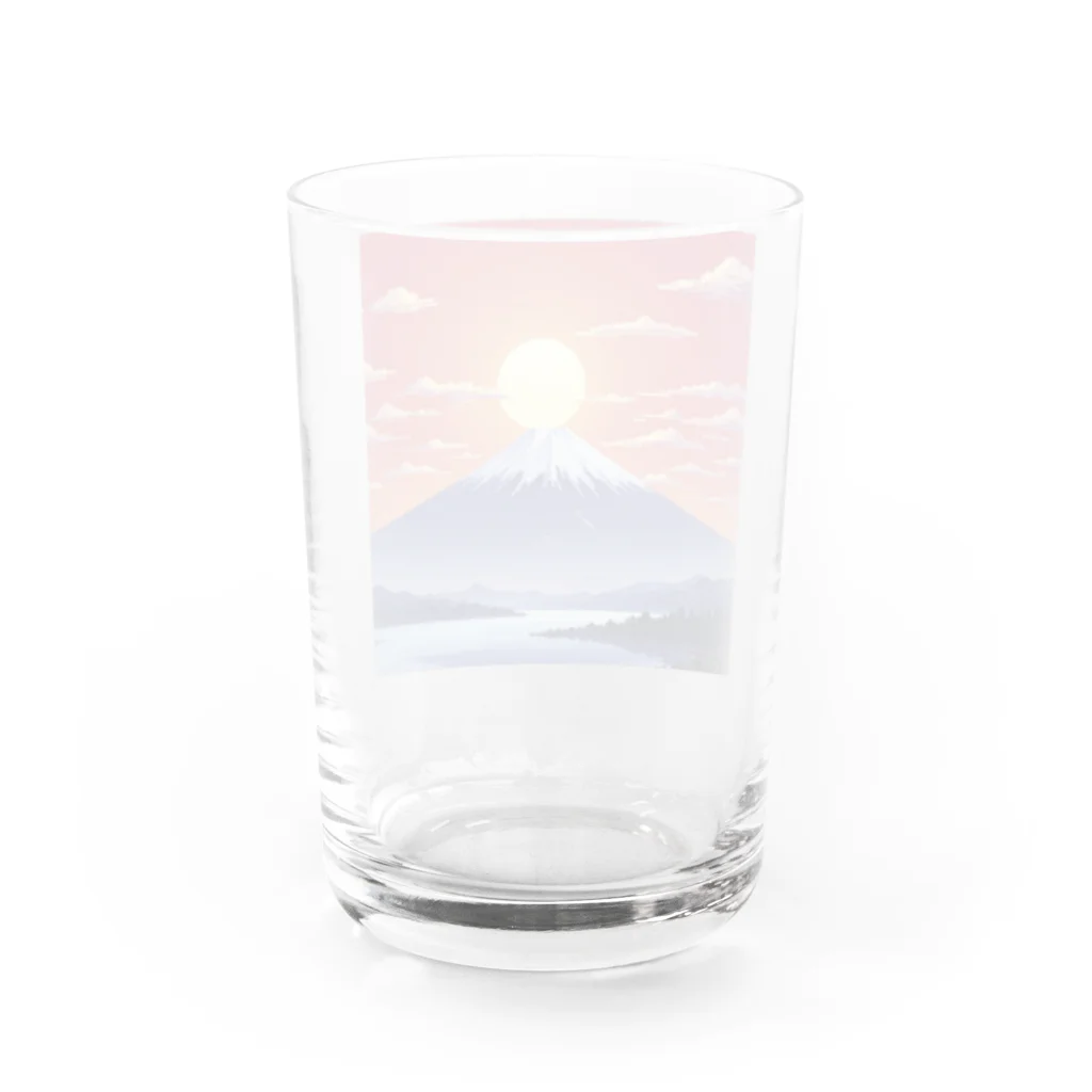 horiesotaのドット絵の朝日 Water Glass :back