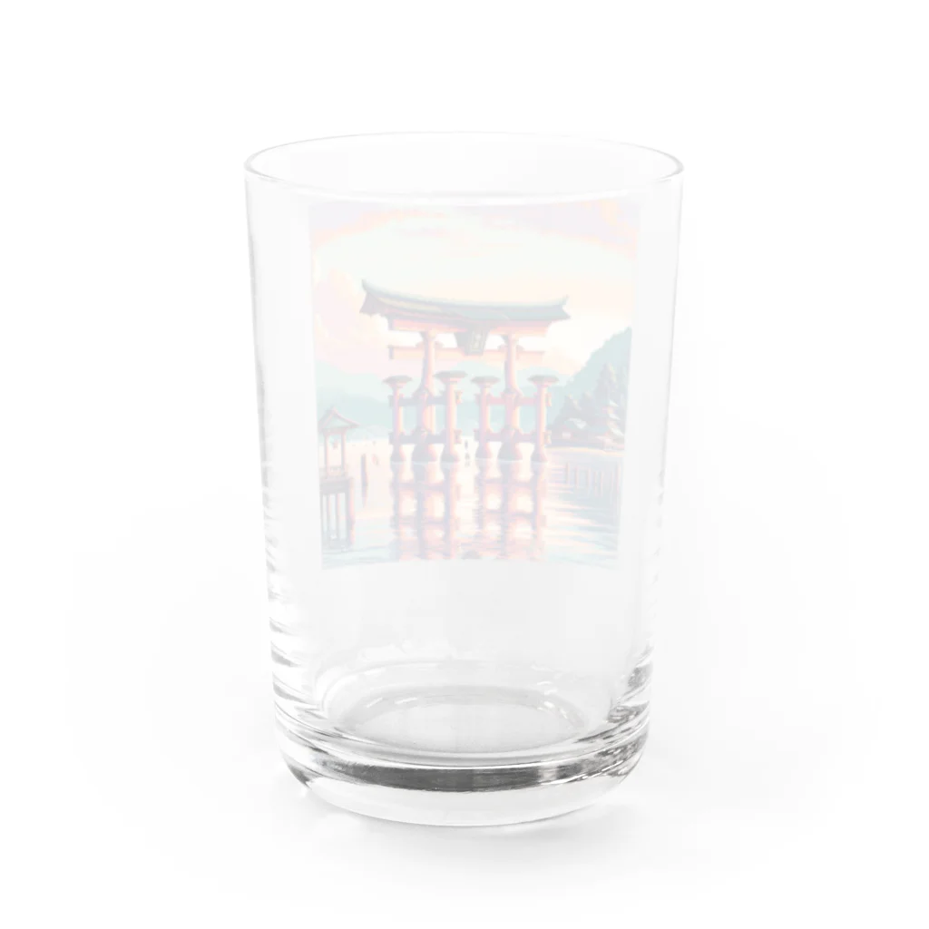 Pixel Art Goodsの厳島神社（pixel art） Water Glass :back