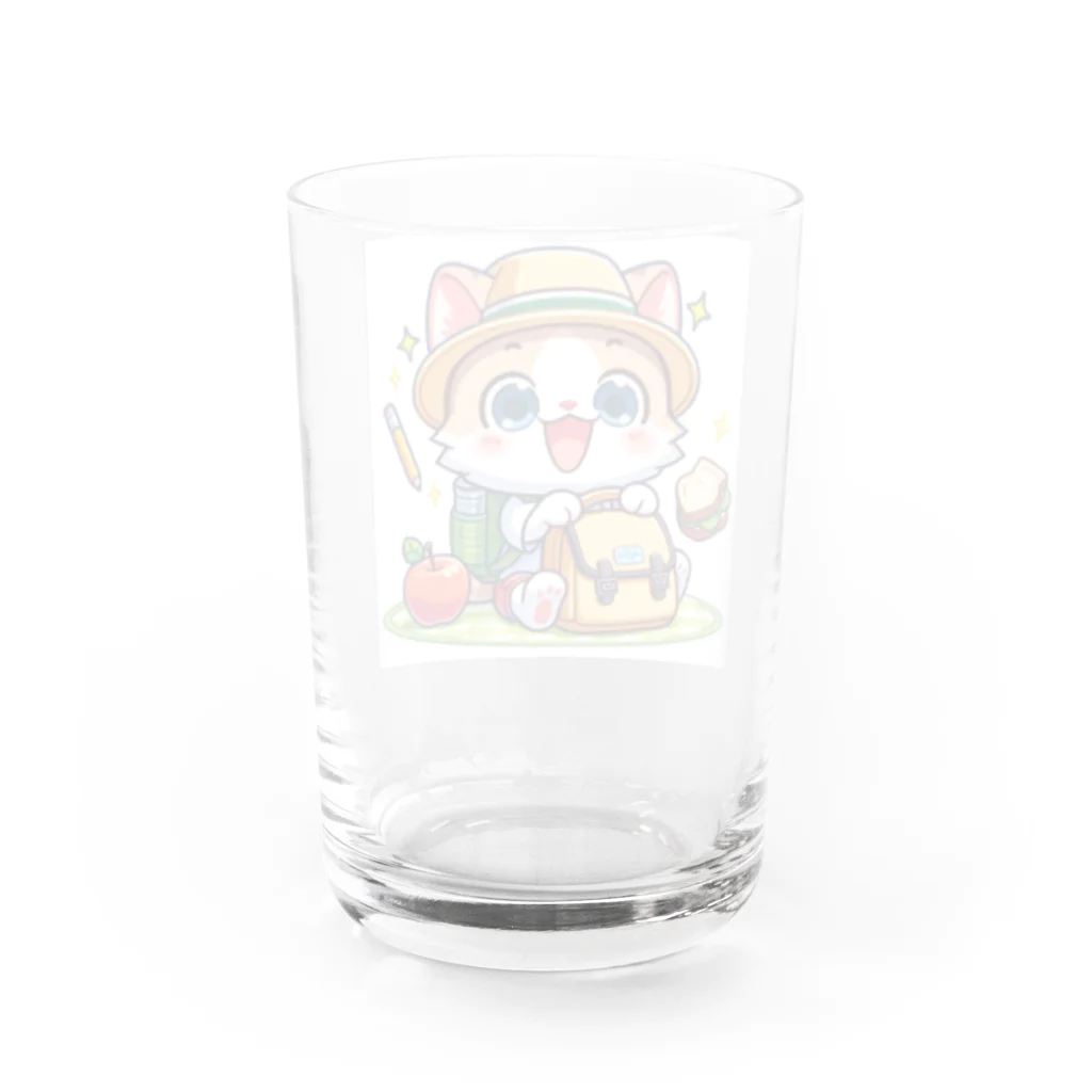 子猫カーニバルの子猫の楽しみな遠足の準備 Water Glass :back