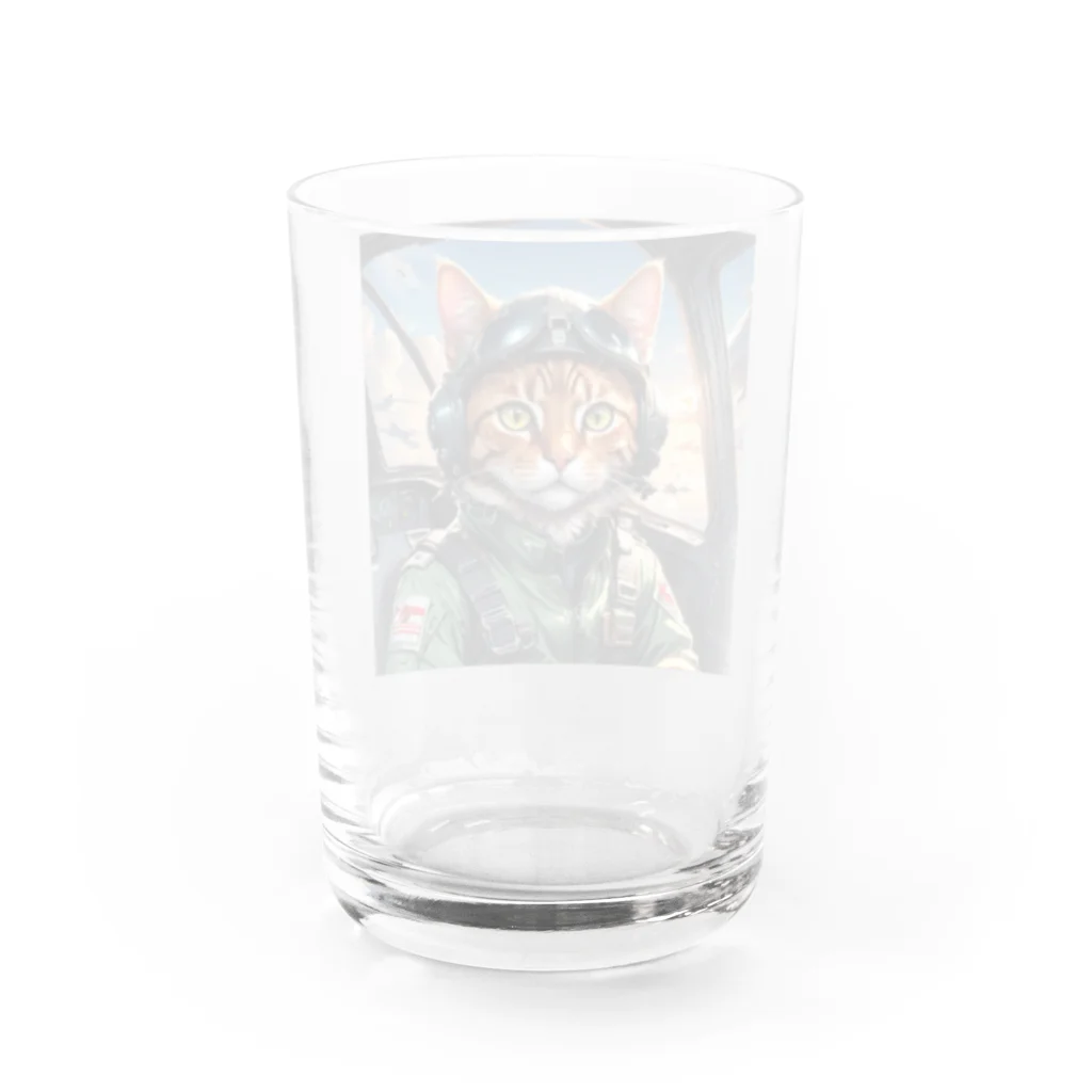 nekoと鉄のパイロット猫 Water Glass :back