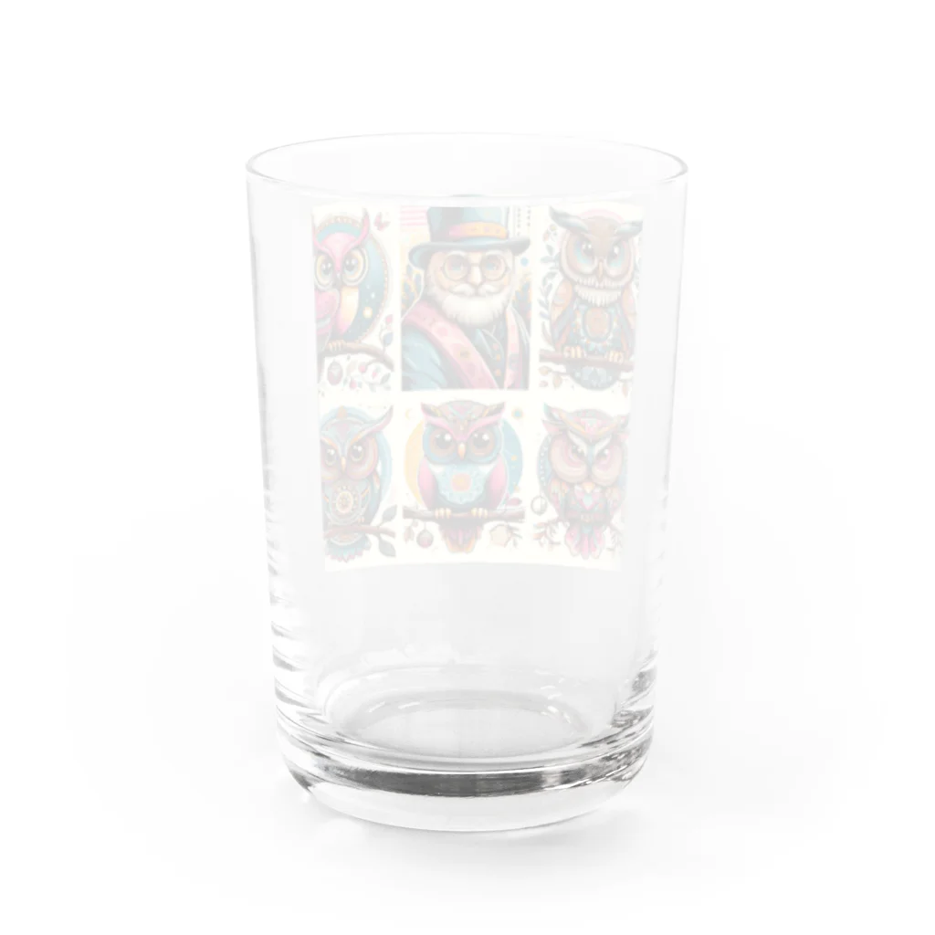 Mikan888のインディアンフクロウ Water Glass :back