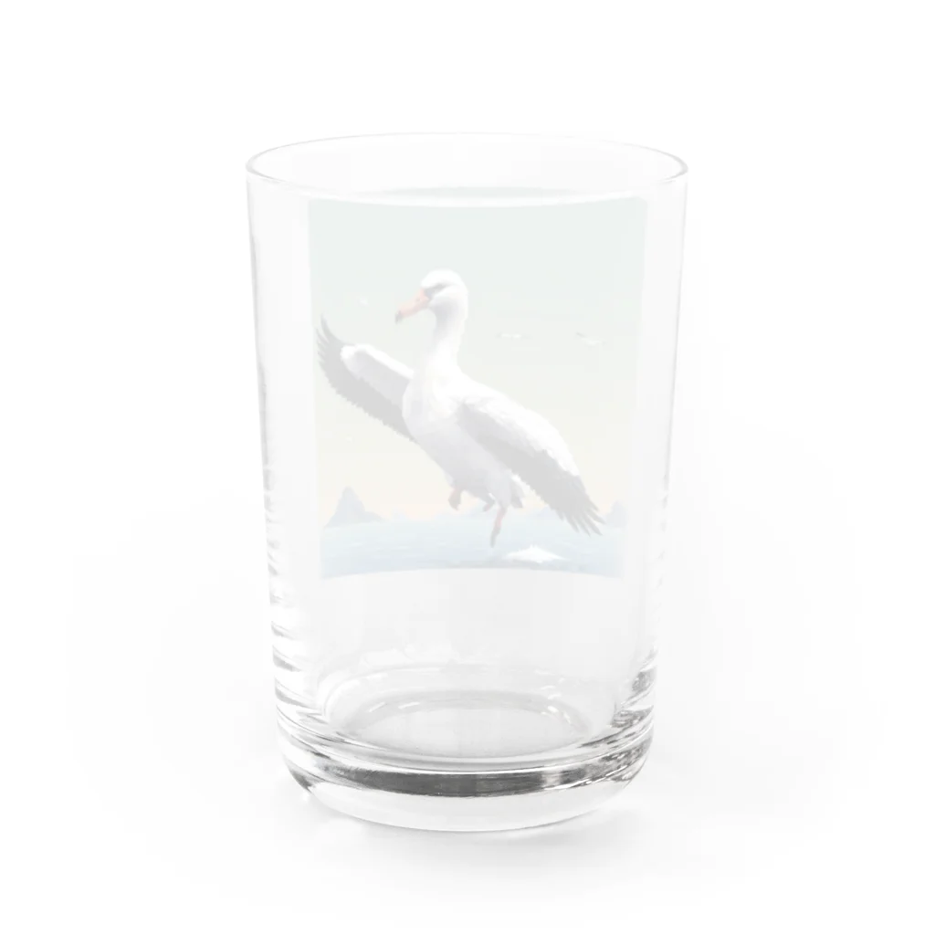 hinasoyuの踊るツノメドリ Water Glass :back