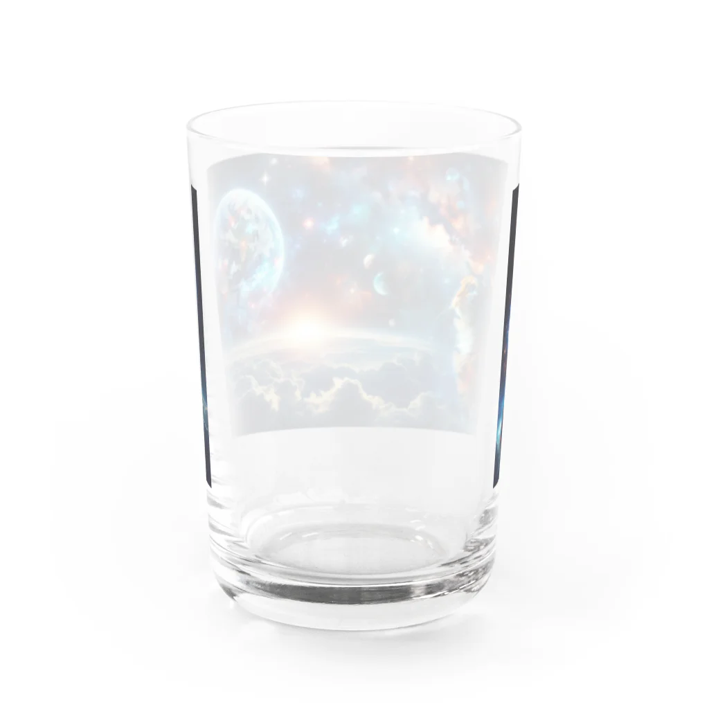 space catの星を見つめる猫 Water Glass :back