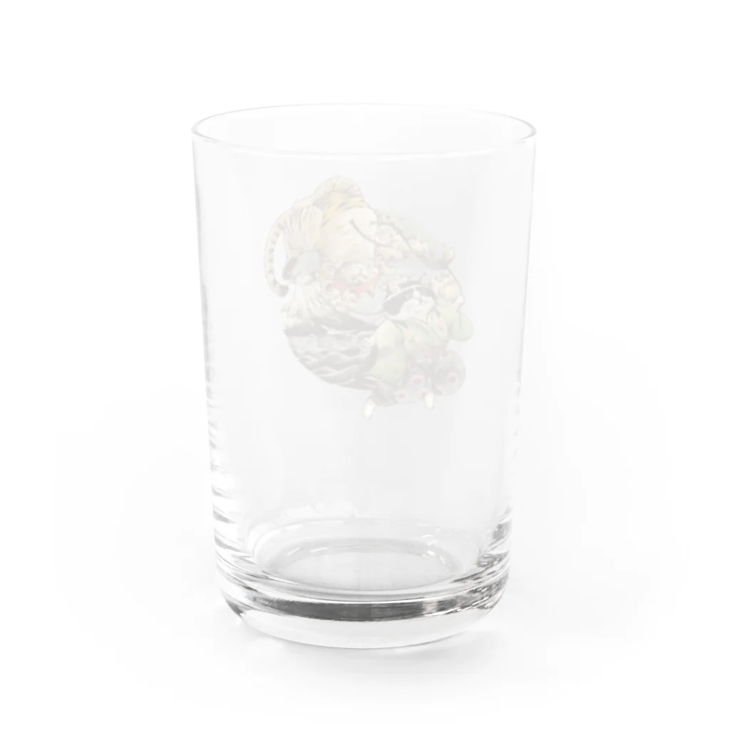 マルポレランドの桃太郎ねこの戯れ Water Glass :back