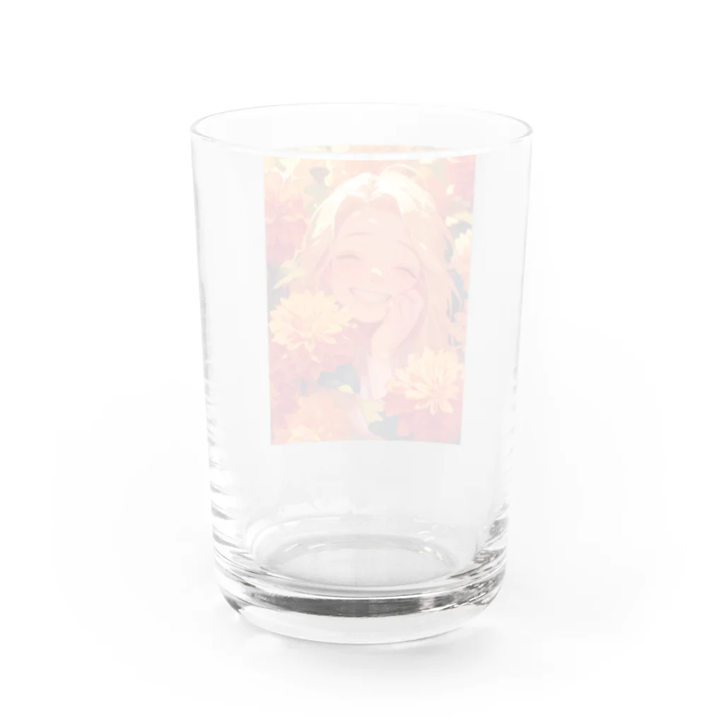 AQUAMETAVERSEのダリアの花の中の笑顔　なでしこ1478 グラス反対面