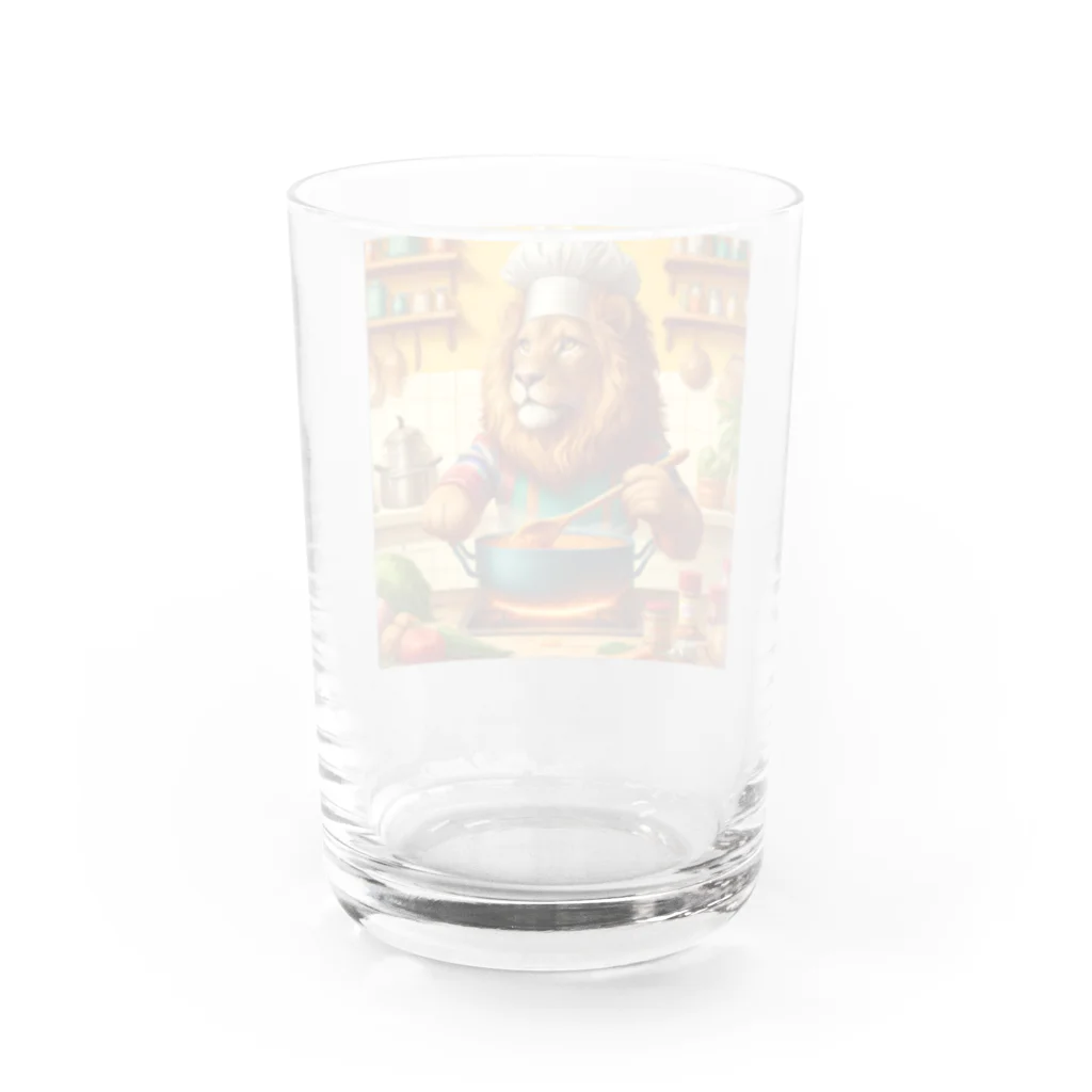 Blissful_Beastsのカレーライオン Water Glass :back