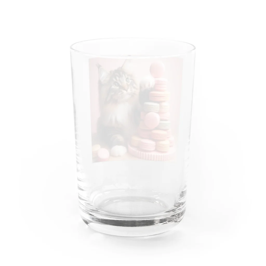 Y m @Y's shopの猫とマカロン Water Glass :back