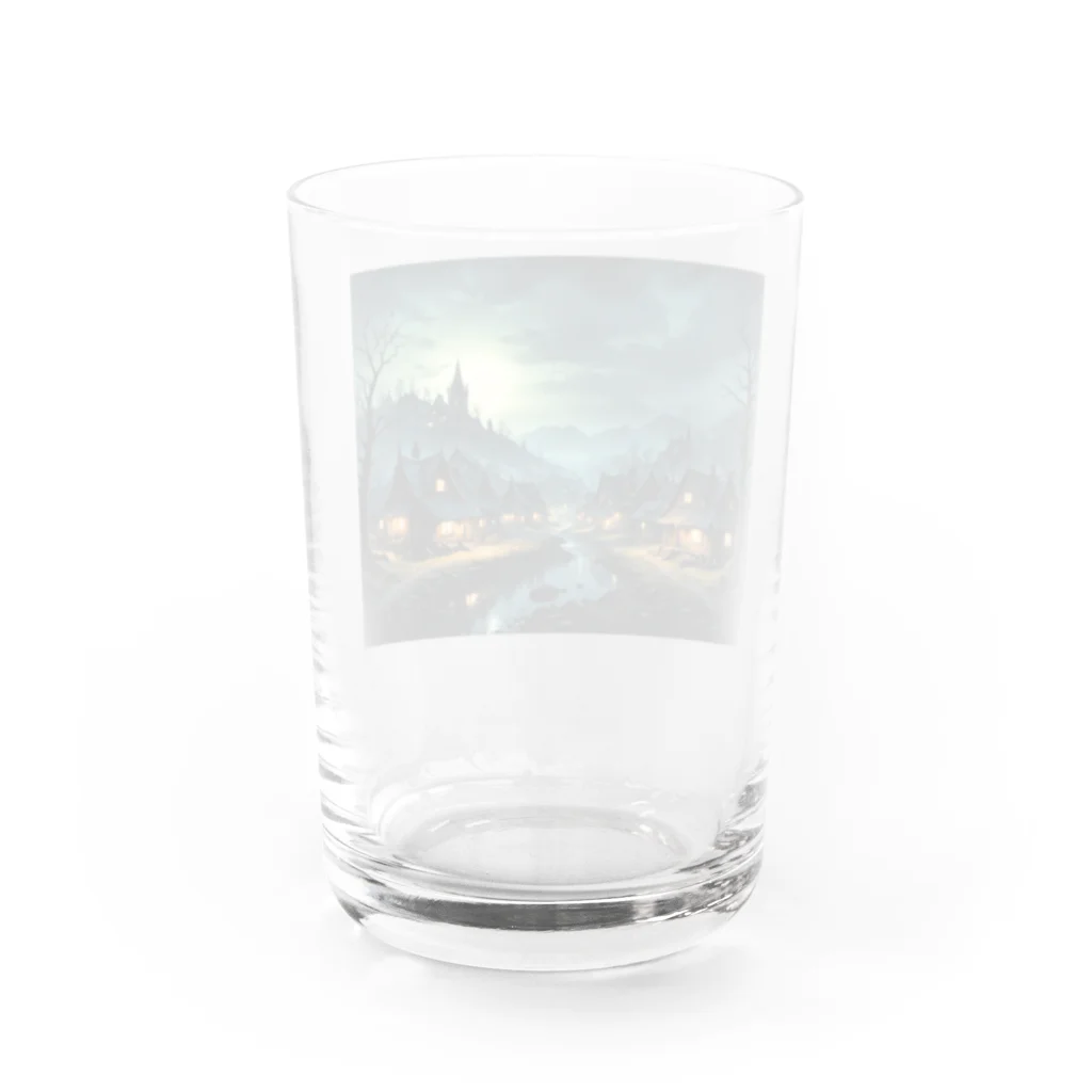 studio eizoの夜に輝く美しい村の光景 Water Glass :back