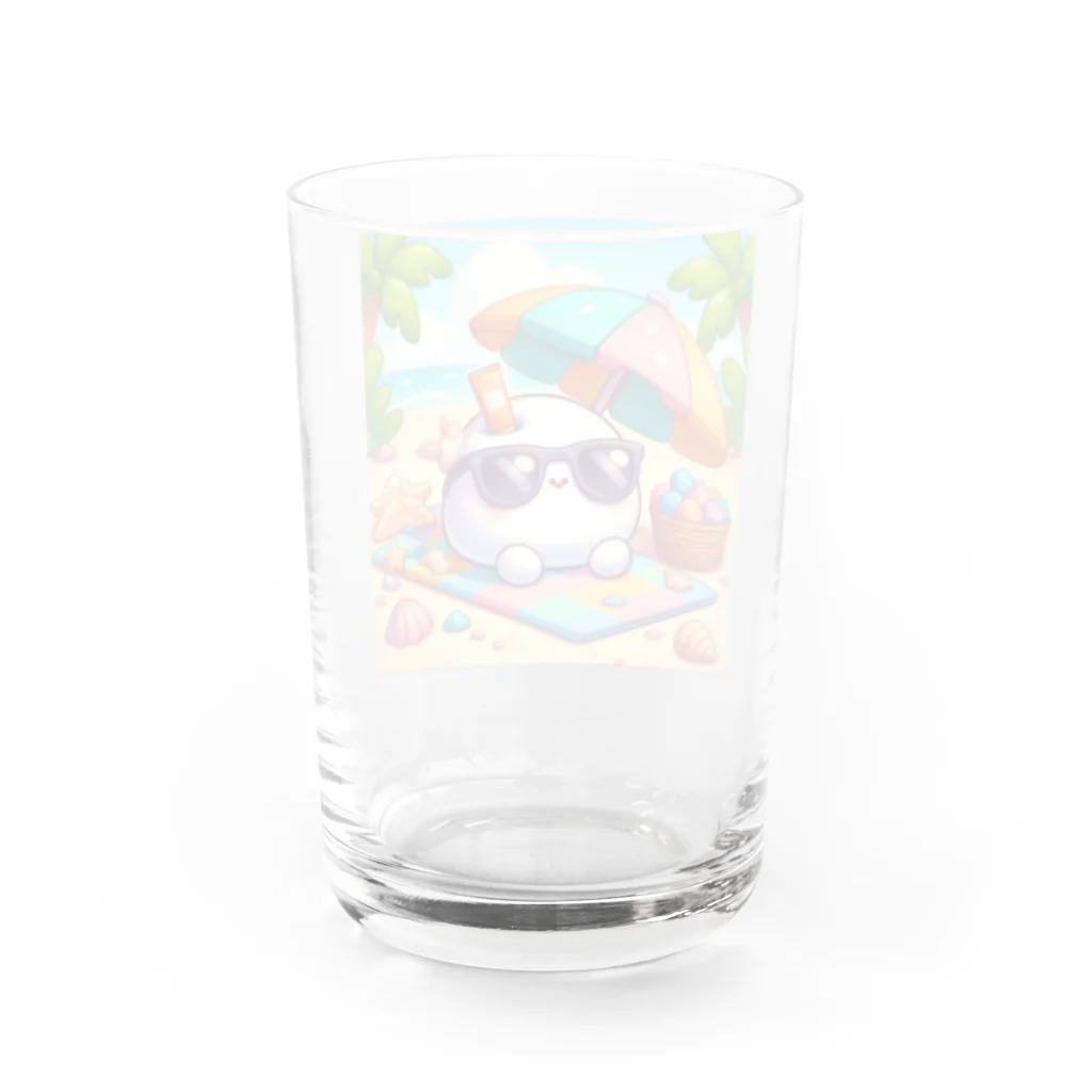 Chocolate-Lily-Mの☆ゆるキャラ・マシュマロ☆ Water Glass :back