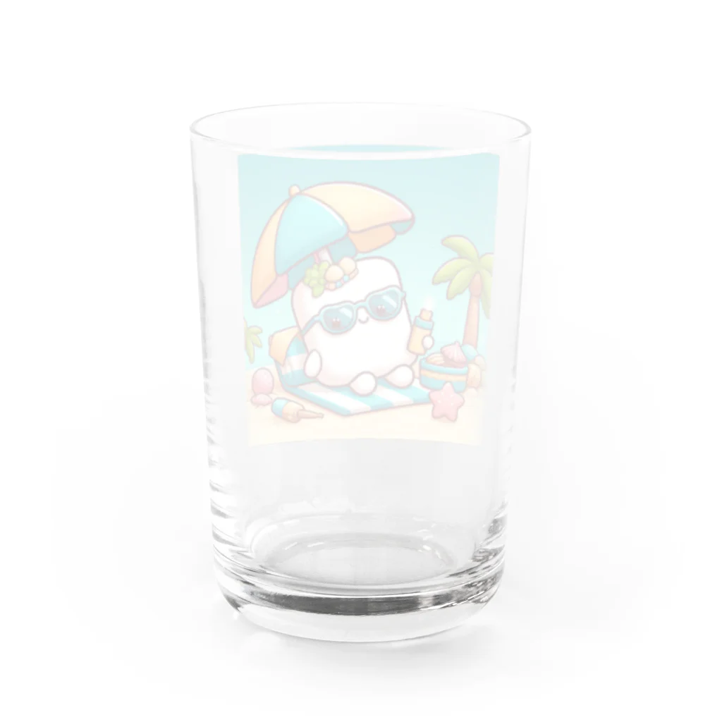 Chocolate-Lily-Mの☆ゆるキャラ・マシュマロ☆ Water Glass :back