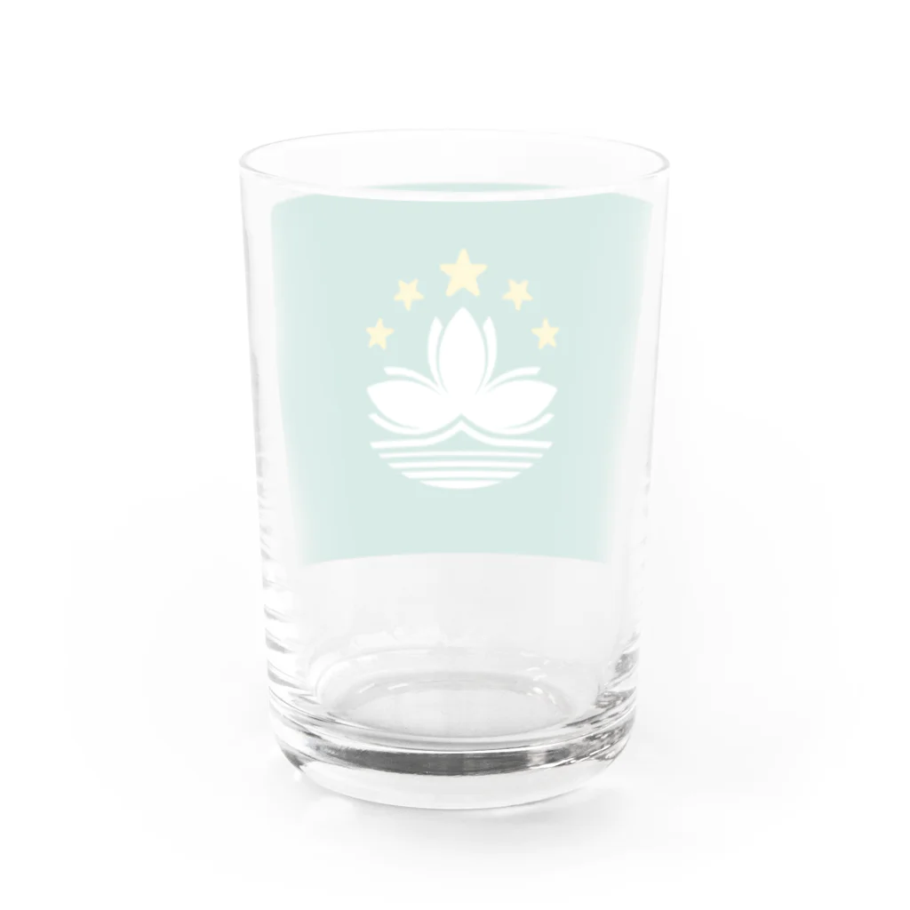 お絵かき屋さんのマカオの旗 Water Glass :back