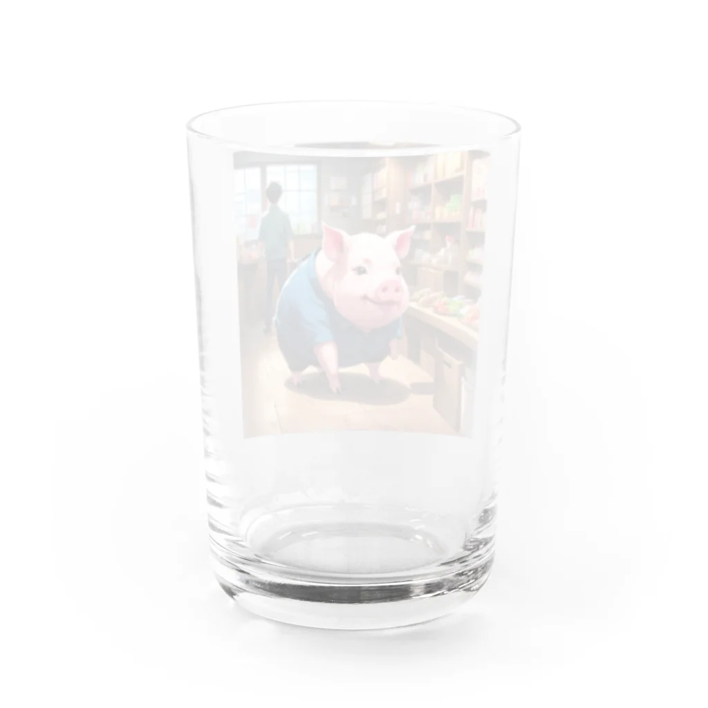 MTHの顧客との交渉をするミニブタ Water Glass :back