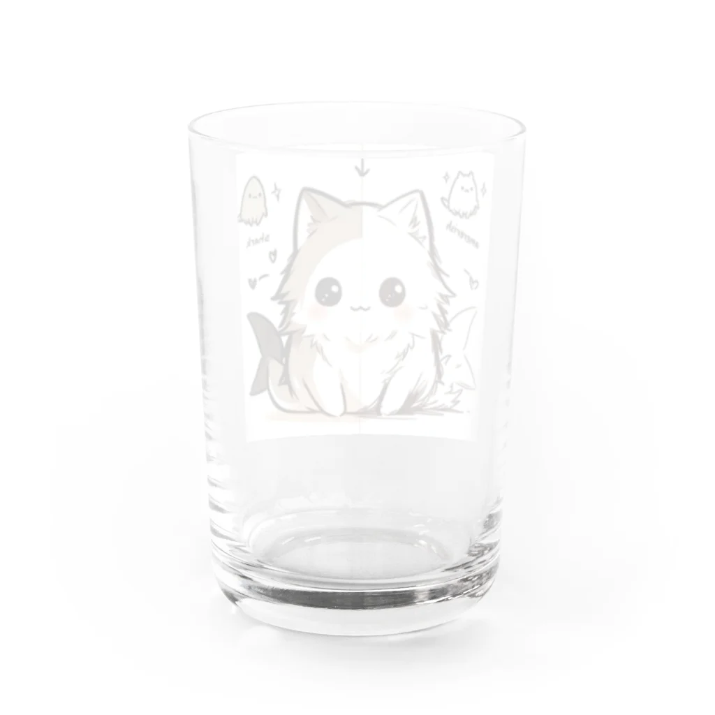 ゆるもこ動物園のサメ猫くん Water Glass :back