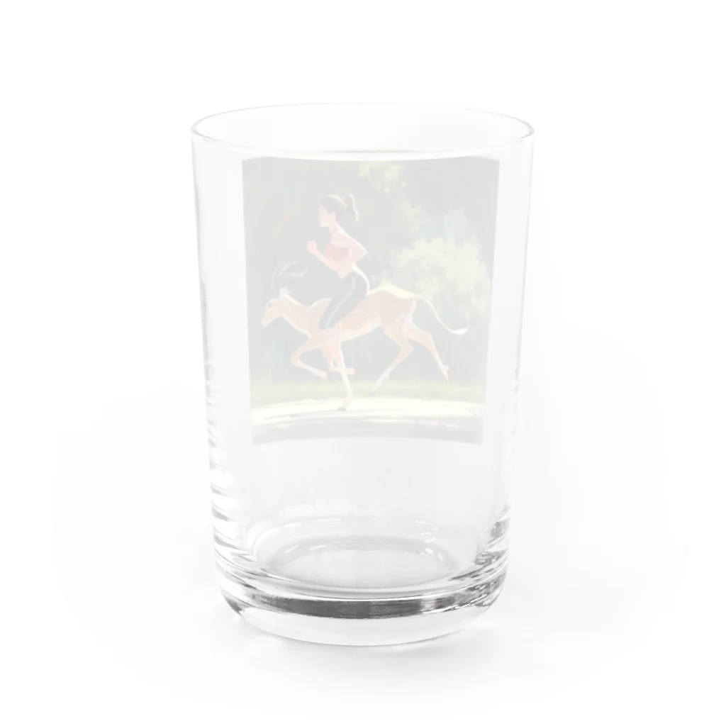 ganeshaのガゼルペンでジョギング Water Glass :back