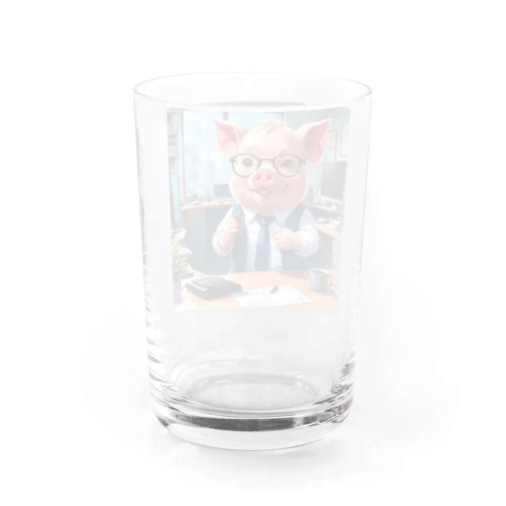 MTHの社内のトラブルシューティングをするミニブタ Water Glass :back