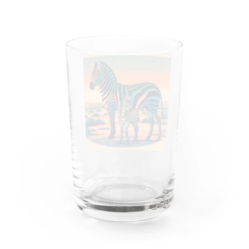 chaochao0701の浮世絵風　シマウマ（偉大な野生動物）"Ukiyo-e Style Zebra (Majestic Wild Animal)" "浮世绘风格的斑马（伟大的野生动物）" グラス反対面