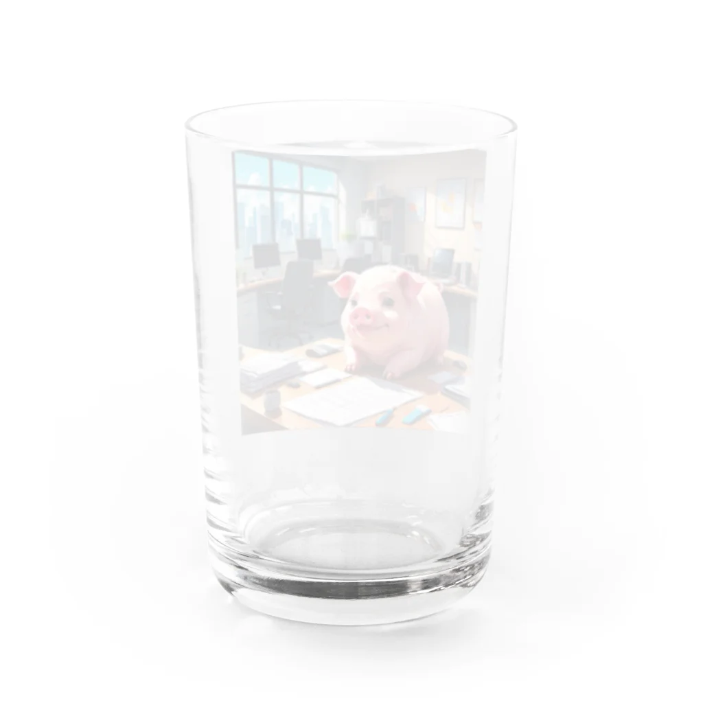 MTHの社内のたすくのすけじゅーりんぐをうみにぶた行 Water Glass :back