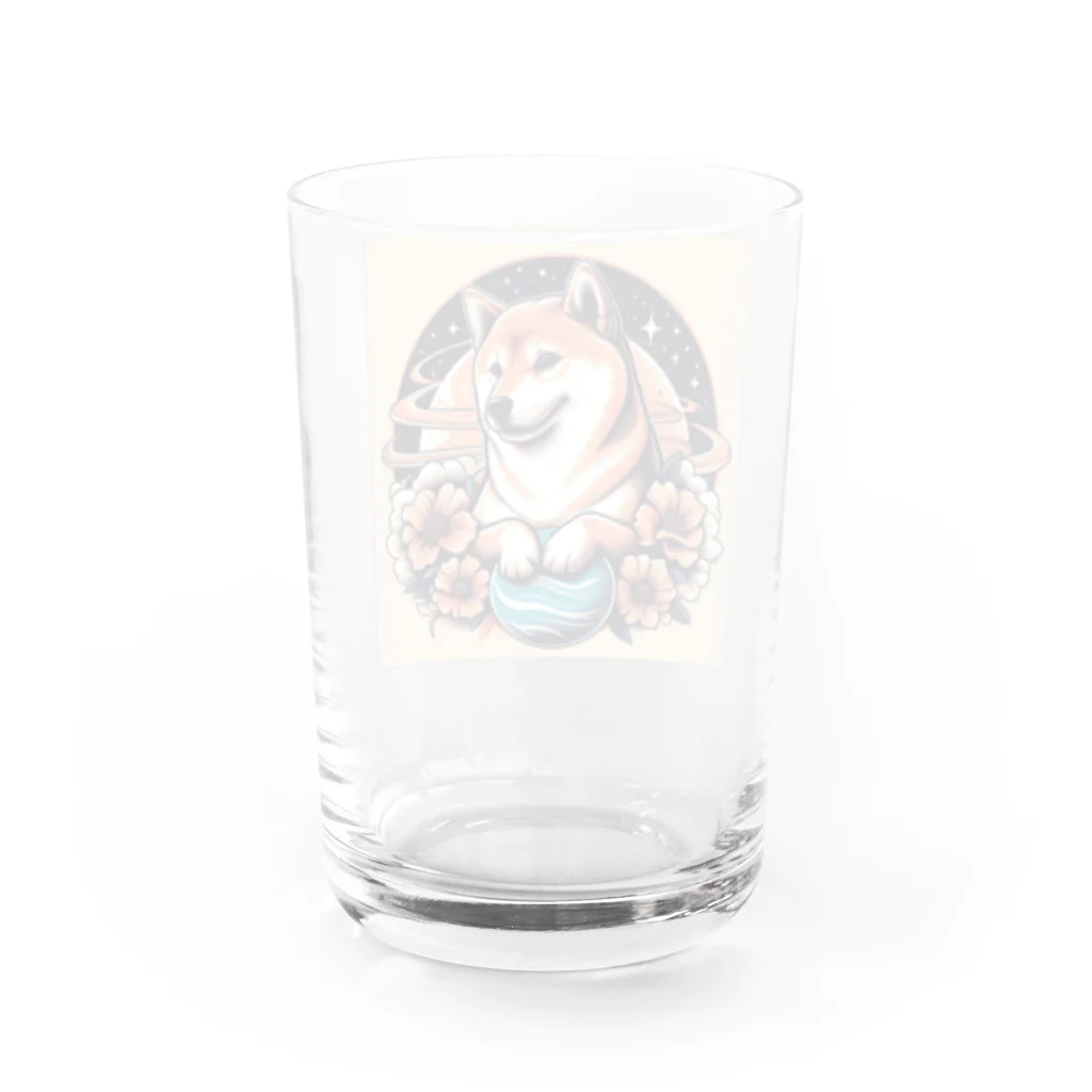 Huku5の全世界人気の柴犬 Water Glass :back