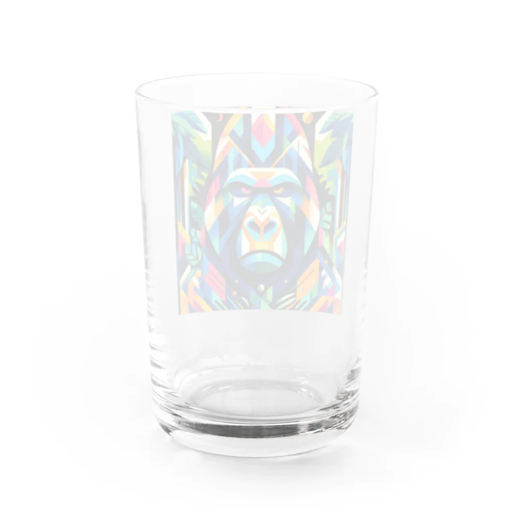 1682HOHETOのグラフィックゴリラ Water Glass :back